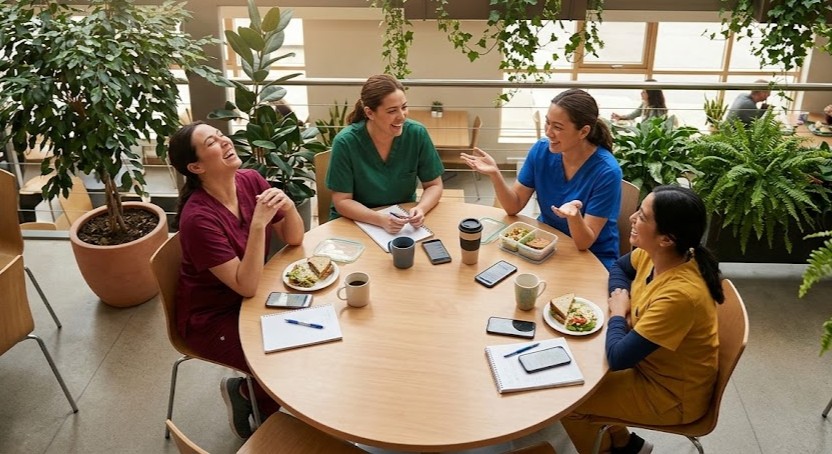 Pflegefachperson mit Patientin